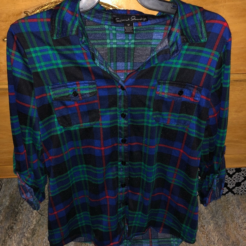 Half Sleeve button up flannel